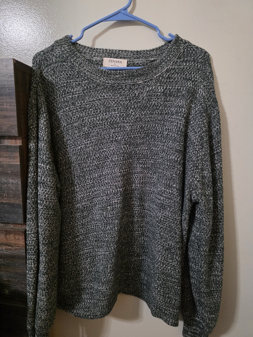 Zenana Outfitters Charcoal Marled Crewneck Sweater